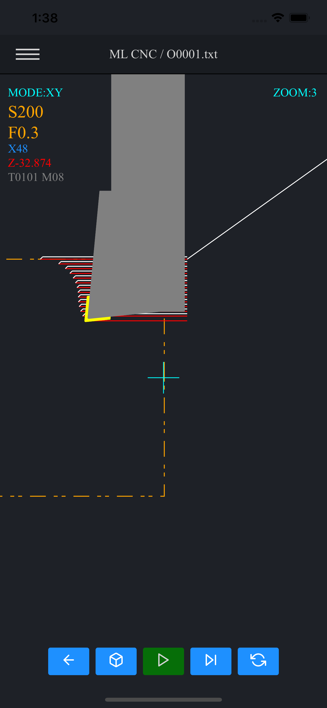 Displaying errors in the CNC macro and g-code