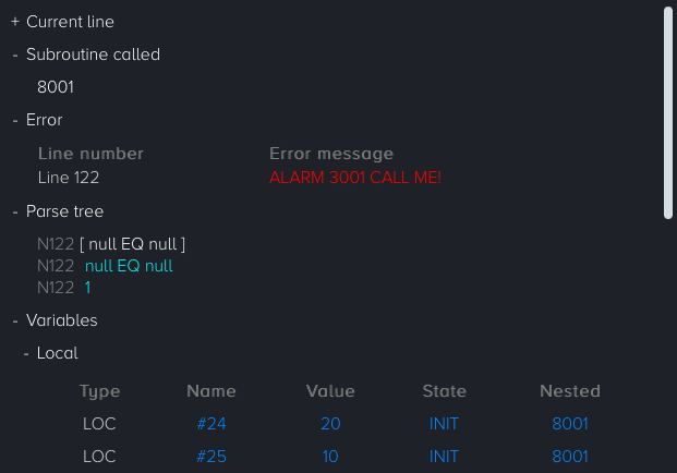 debugging fanuc macro B program