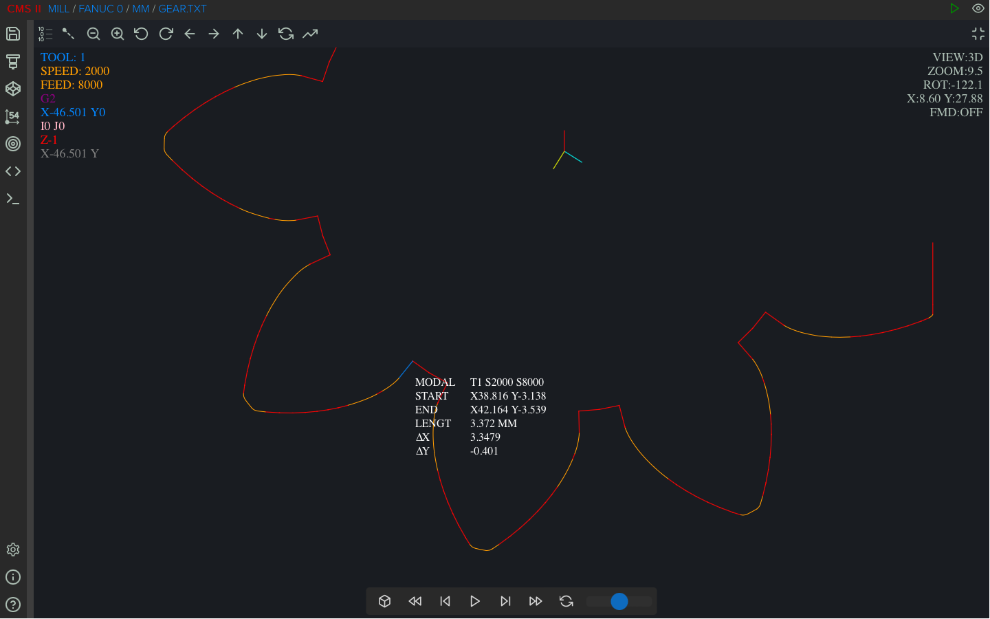 getting data of gear cnc program