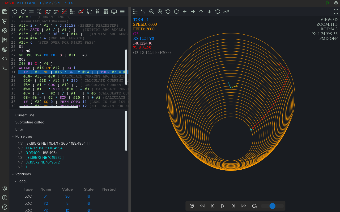 creating sphere using programming parametric